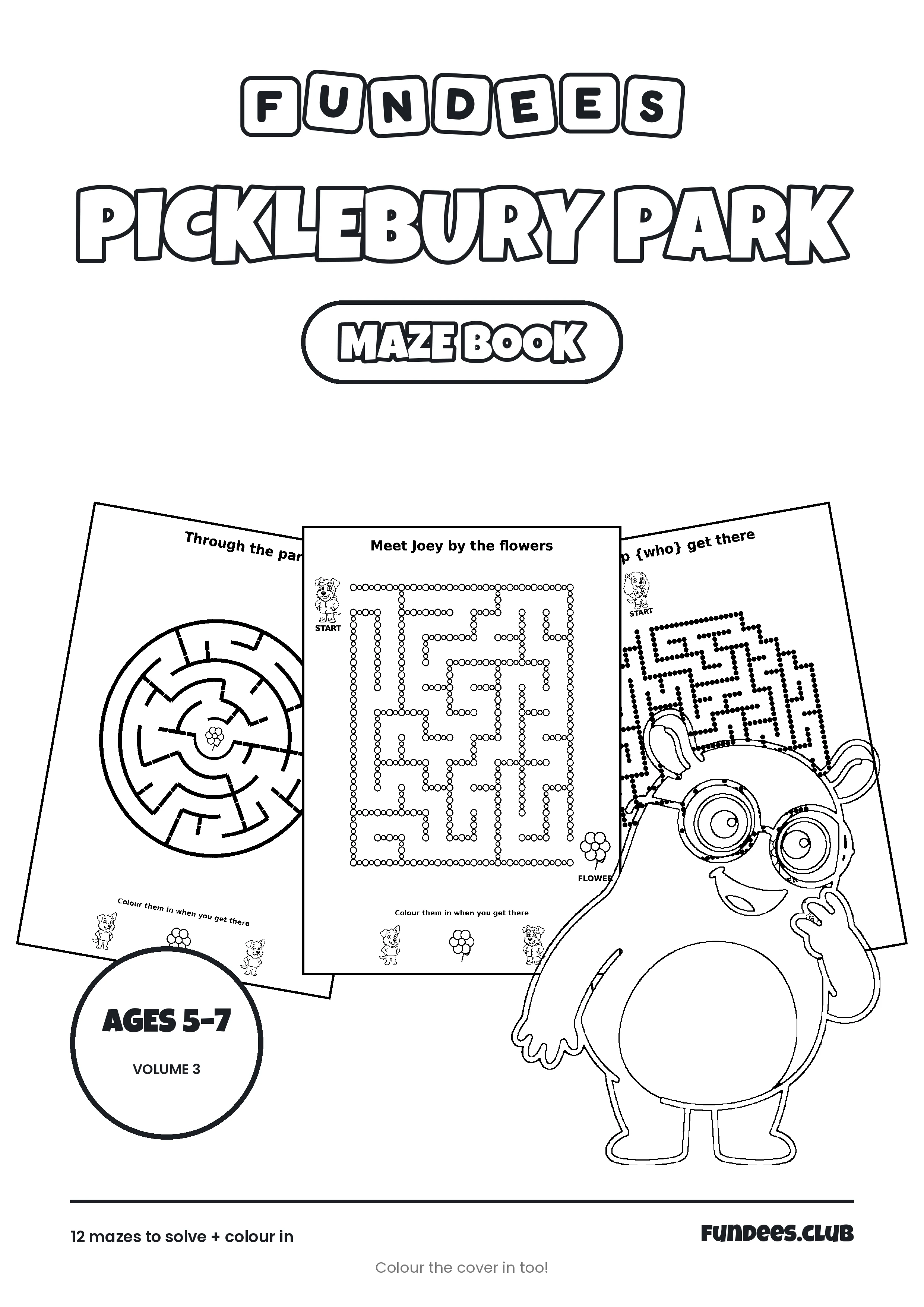 Picklebury Park coloring book cover, Ages 5–7, volume 3
