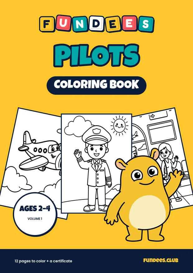 Pilots coloring book cover, Ages 2–4, volume 1