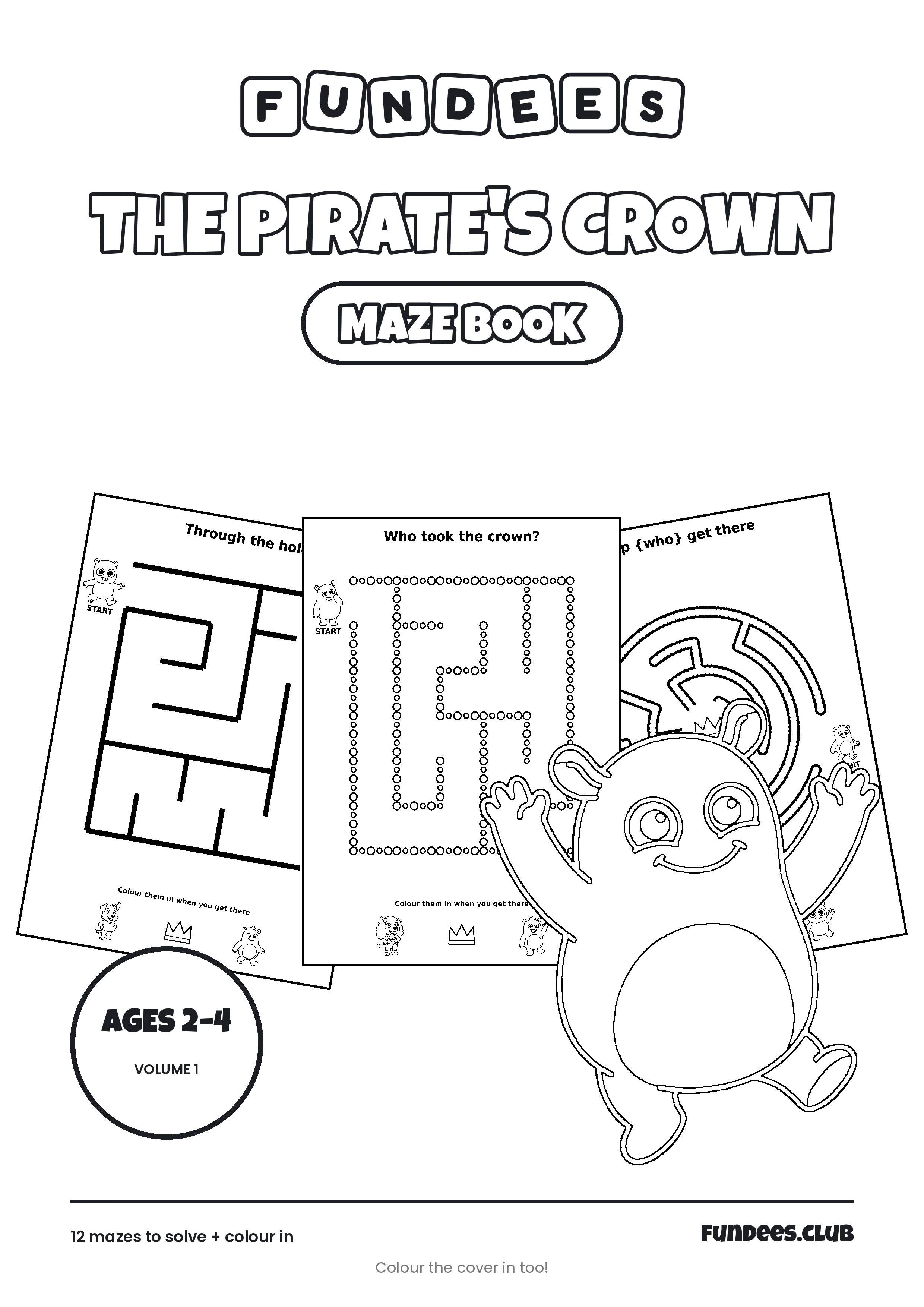 The Pirate's Crown coloring book cover, Ages 2–4, volume 1