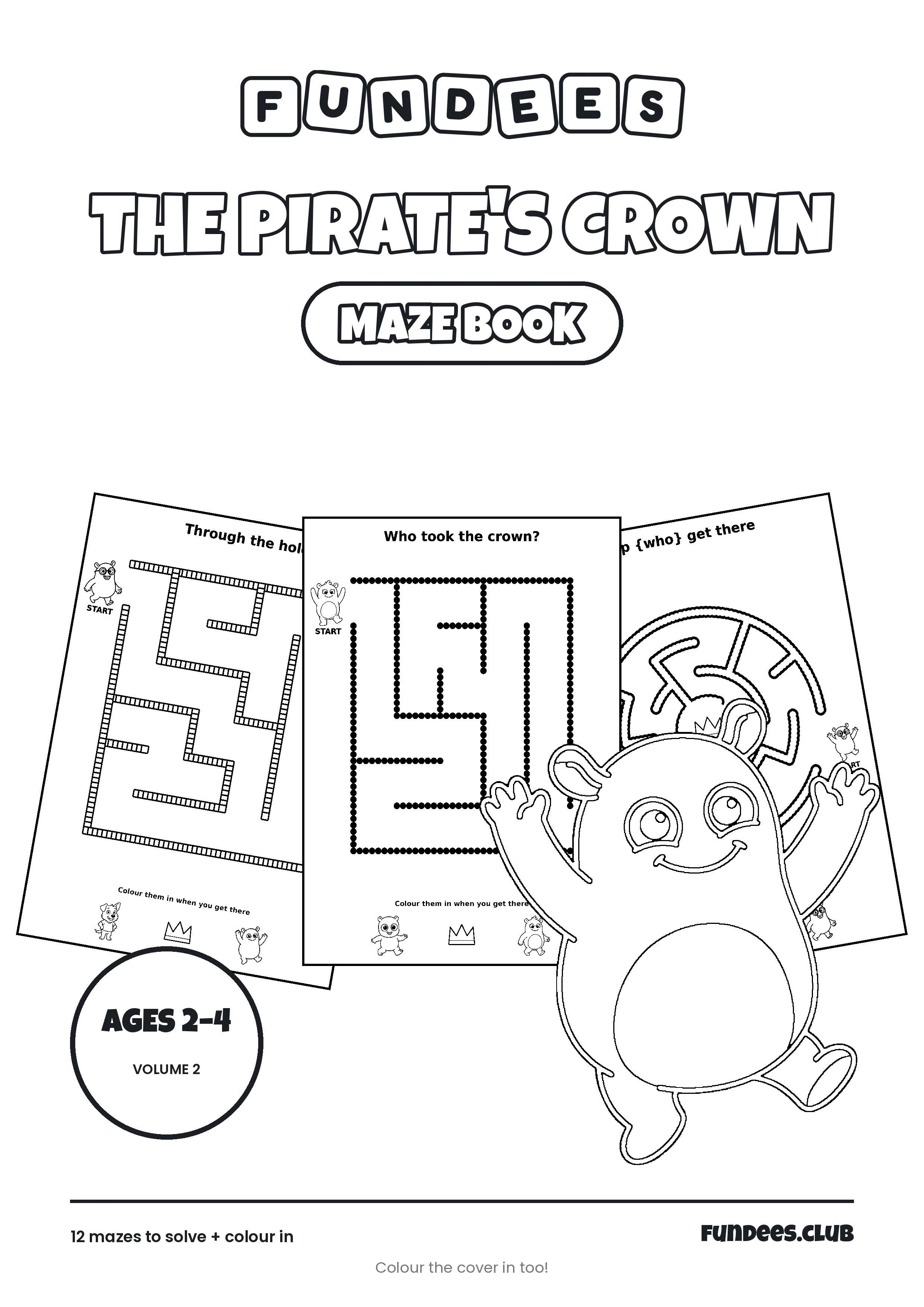 The Pirate's Crown coloring book cover, Ages 2–4, volume 2