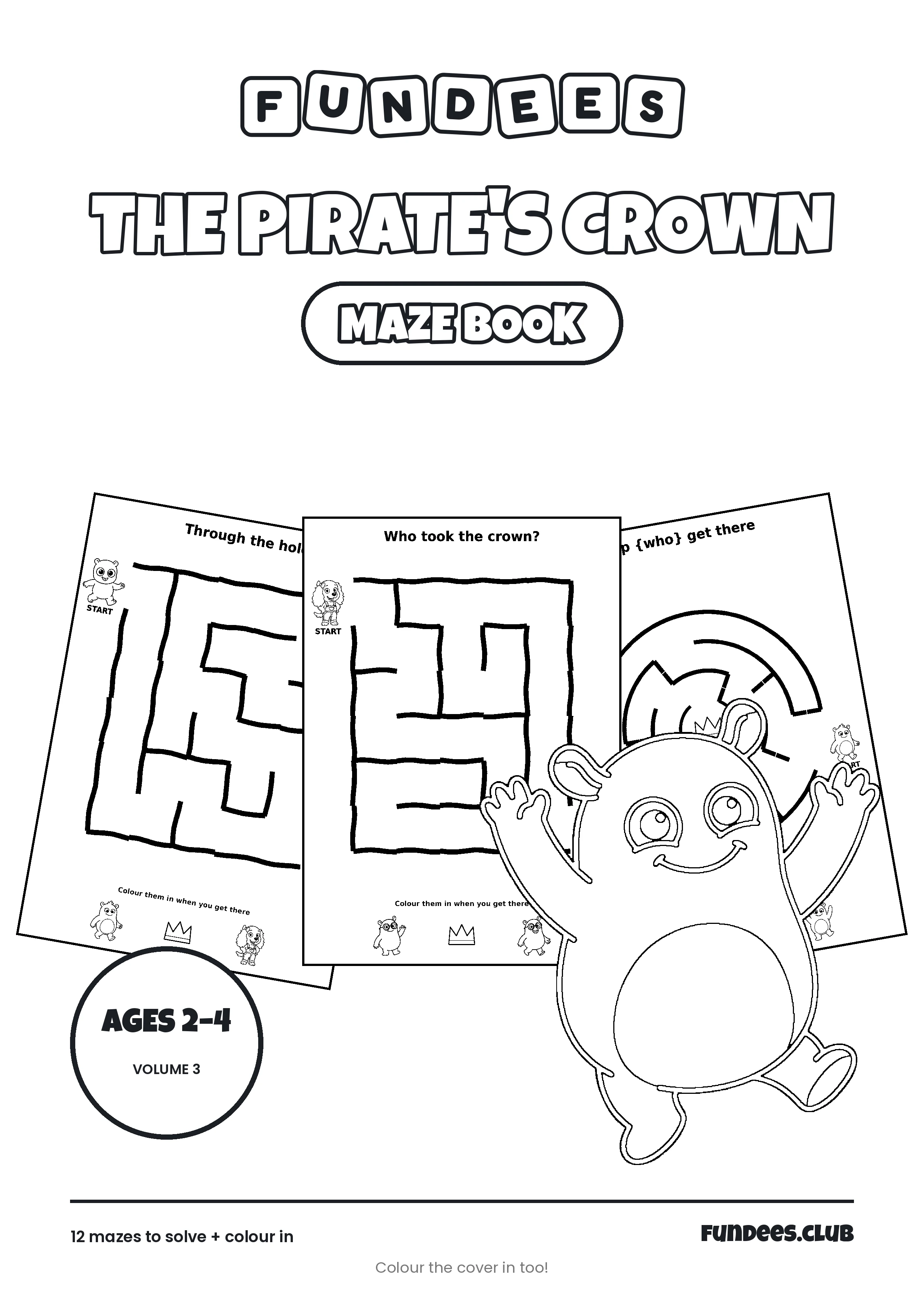 The Pirate's Crown coloring book cover, Ages 2–4, volume 3