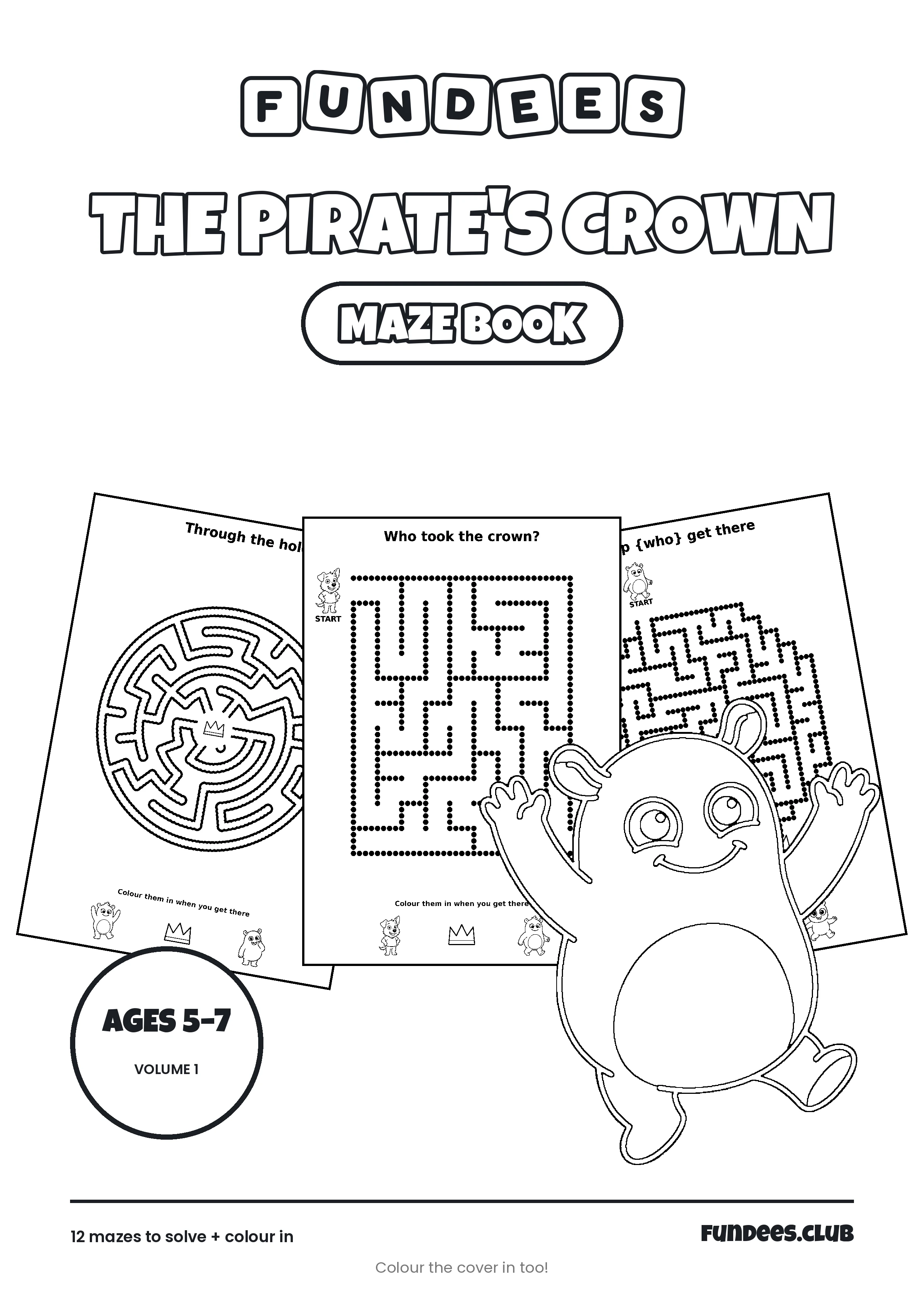 The Pirate's Crown coloring book cover, Ages 5–7, volume 1