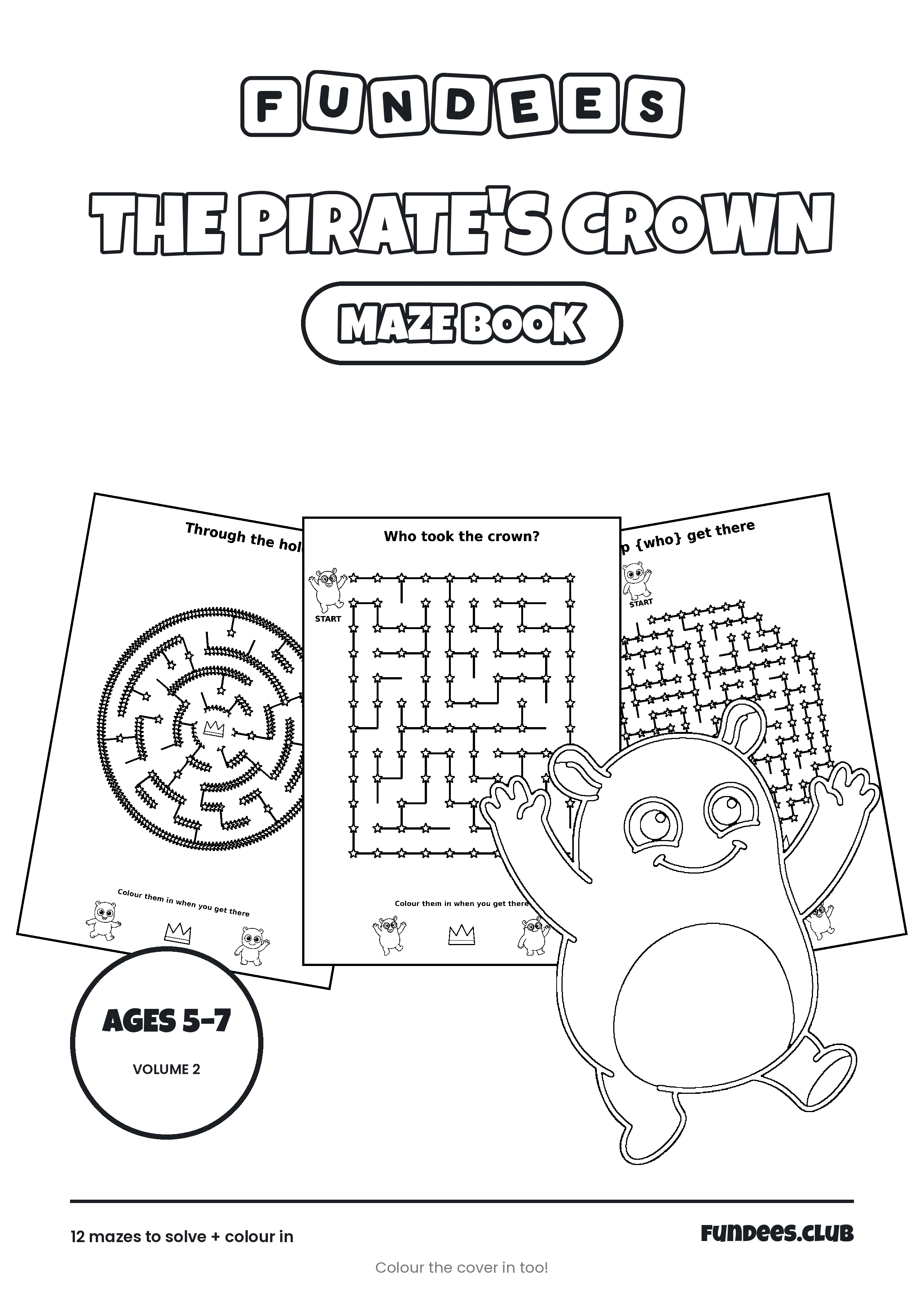 The Pirate's Crown coloring book cover, Ages 5–7, volume 2