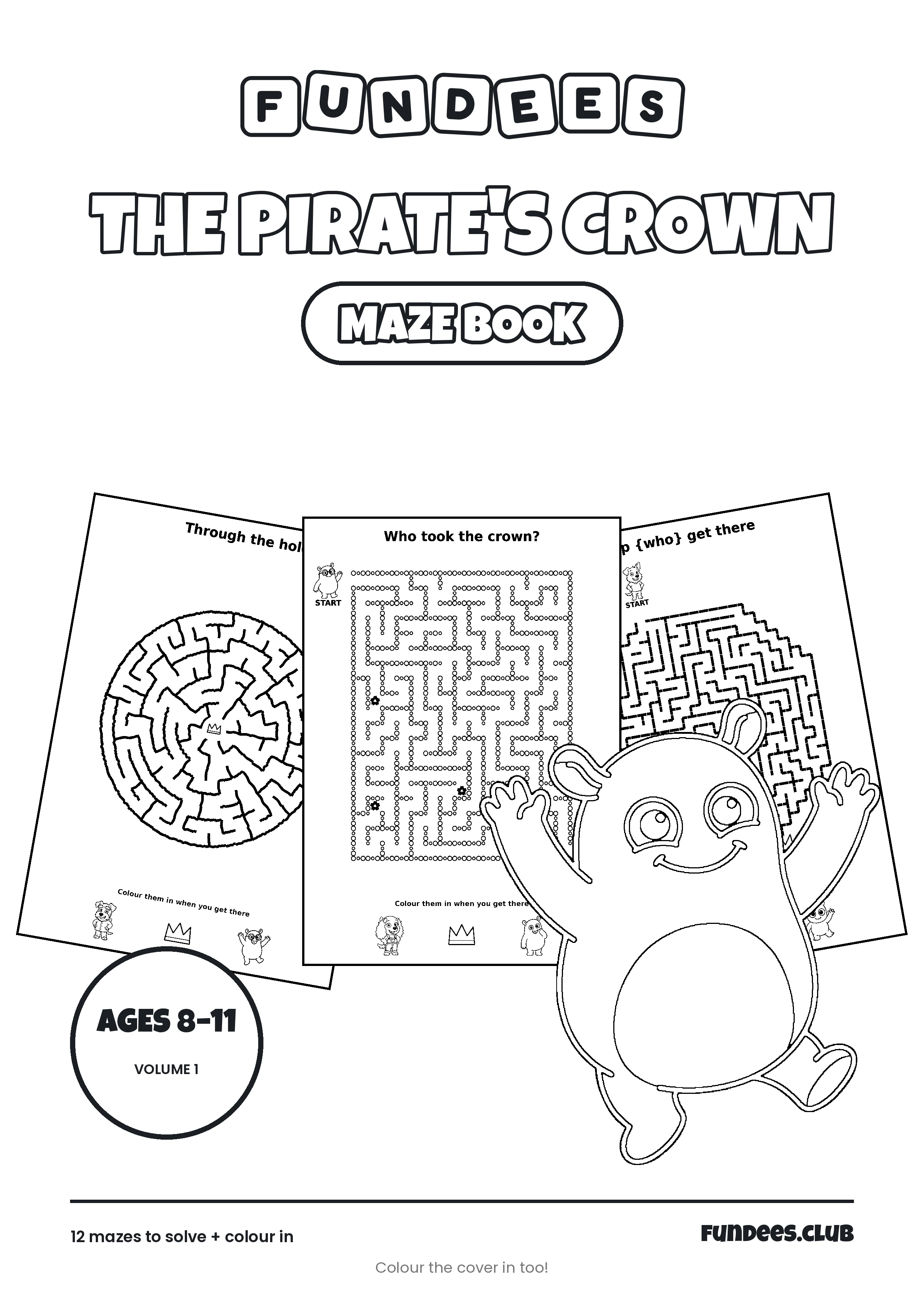The Pirate's Crown coloring book cover, Ages 8–11, volume 1