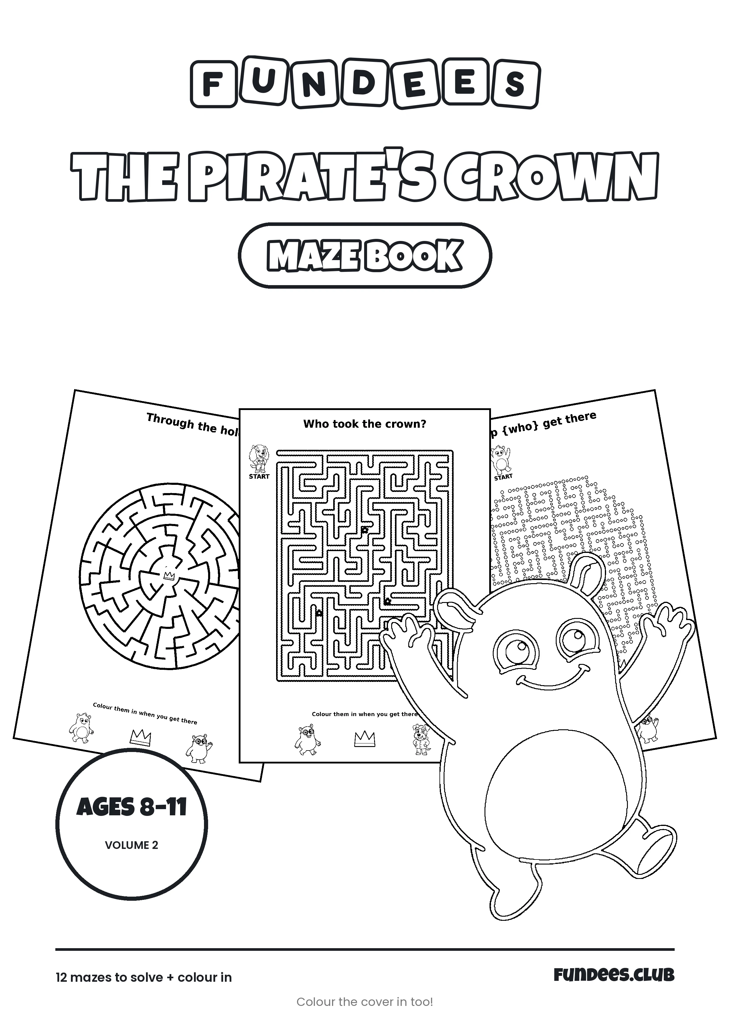 The Pirate's Crown coloring book cover, Ages 8–11, volume 2
