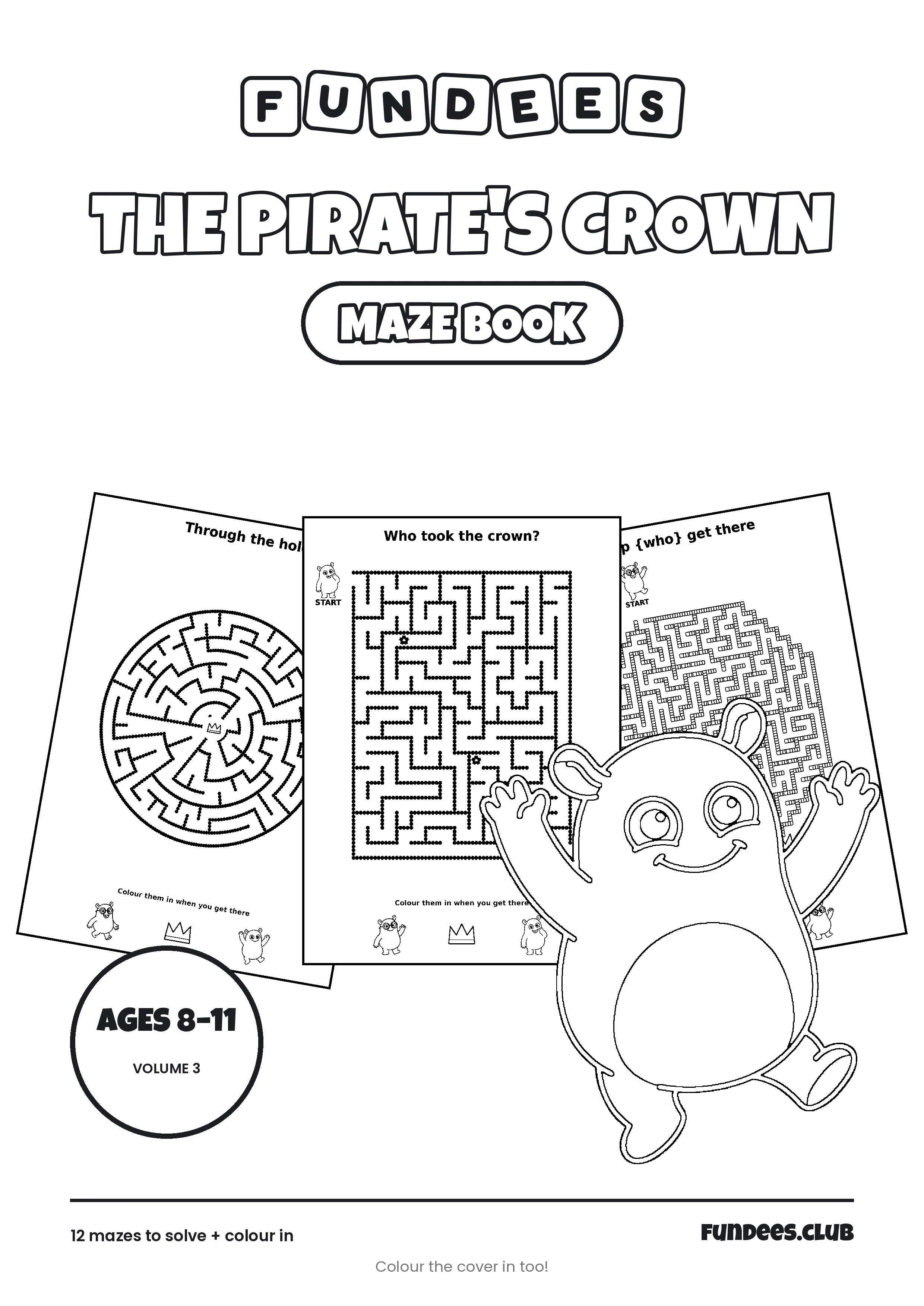The Pirate's Crown coloring book cover, Ages 8–11, volume 3