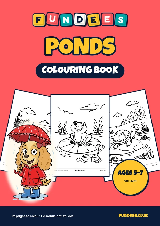 Ponds coloring book cover, Ages 5–7, volume 1