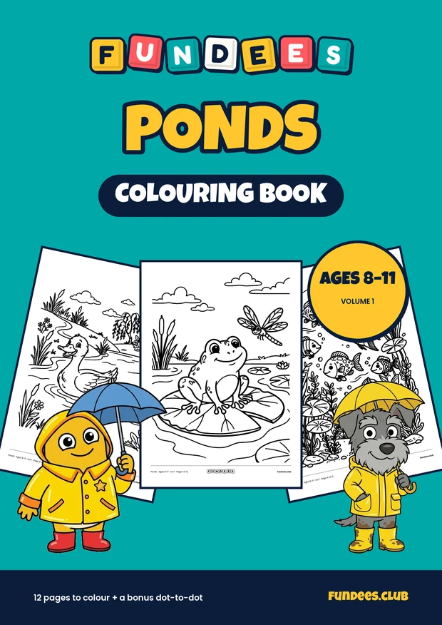 Ponds coloring book cover, Ages 8–11, volume 1