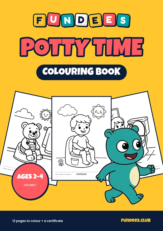 Potty Time coloring book cover, Ages 2–4, volume 1