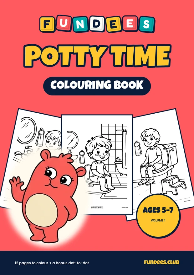 Potty Time coloring book cover, Ages 5–7, volume 1