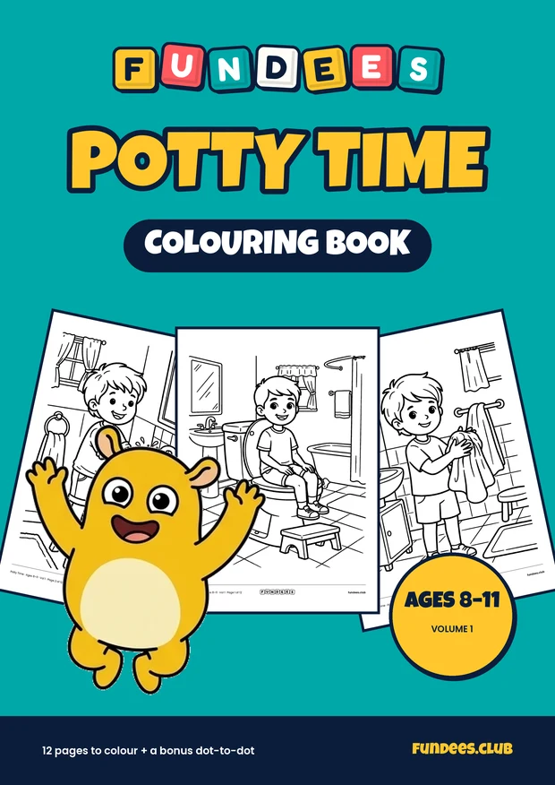 Potty Time coloring book cover, Ages 8–11, volume 1