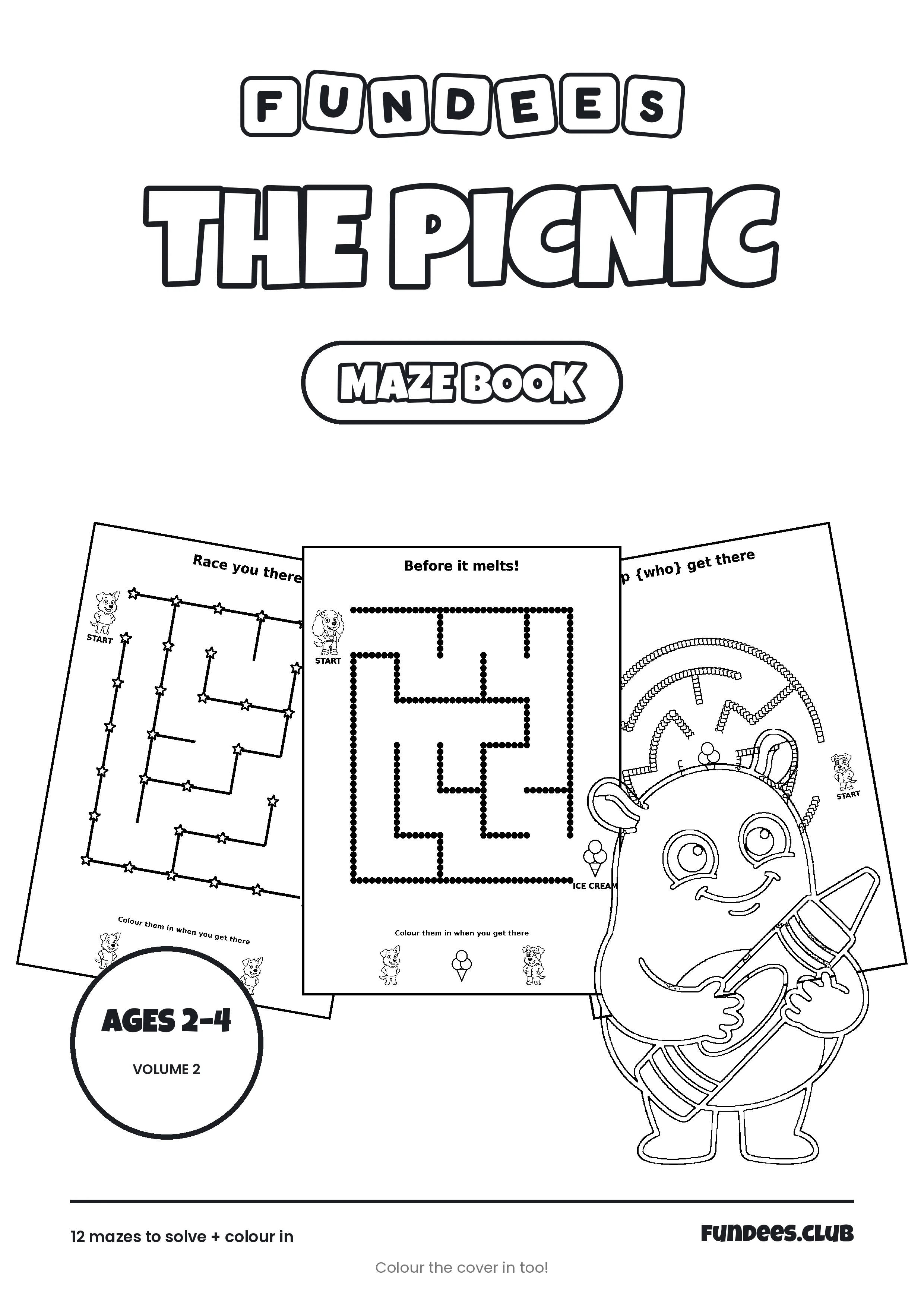 The Picnic coloring book cover, Ages 2–4, volume 2