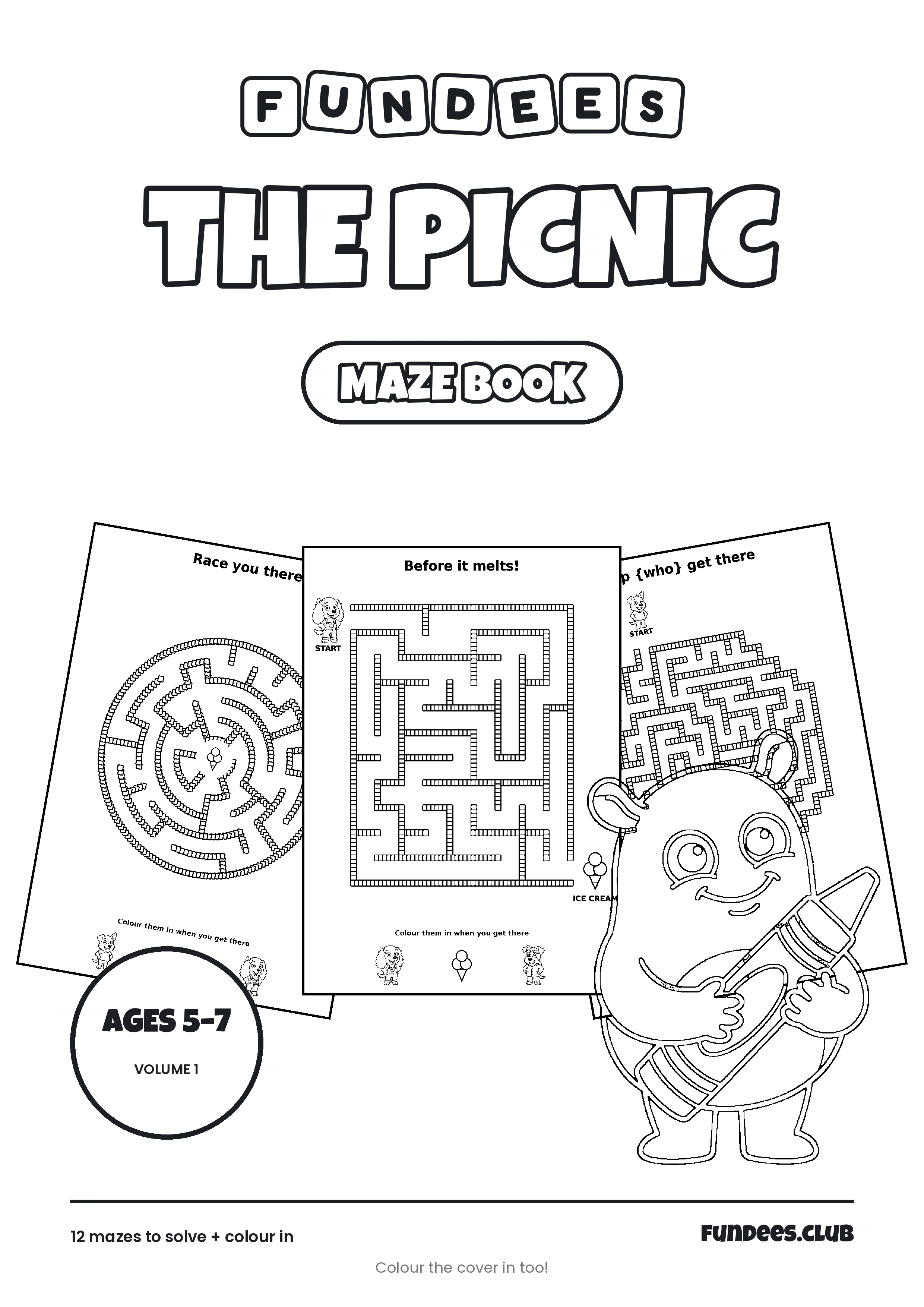 The Picnic coloring book cover, Ages 5–7, volume 1