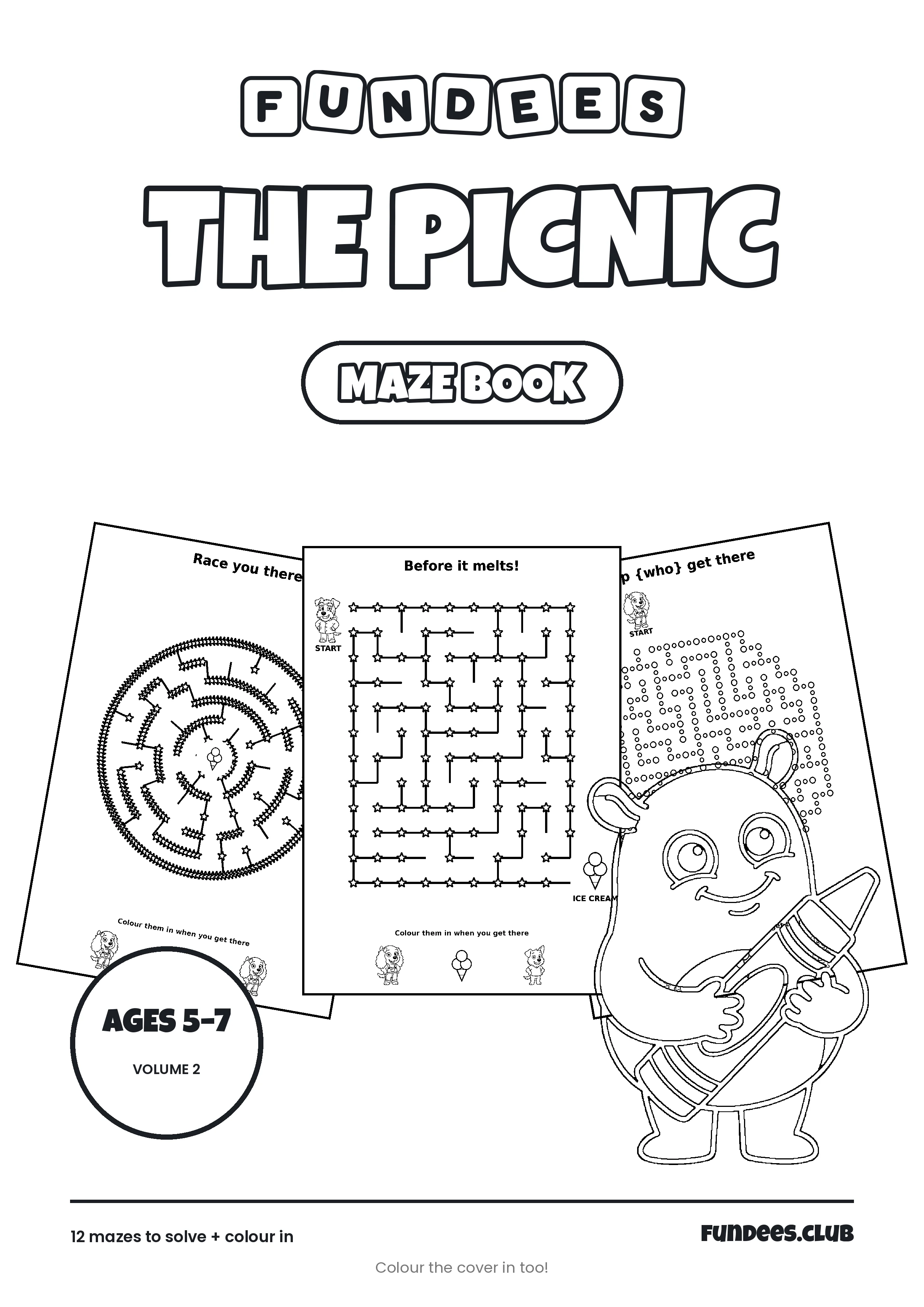The Picnic coloring book cover, Ages 5–7, volume 2