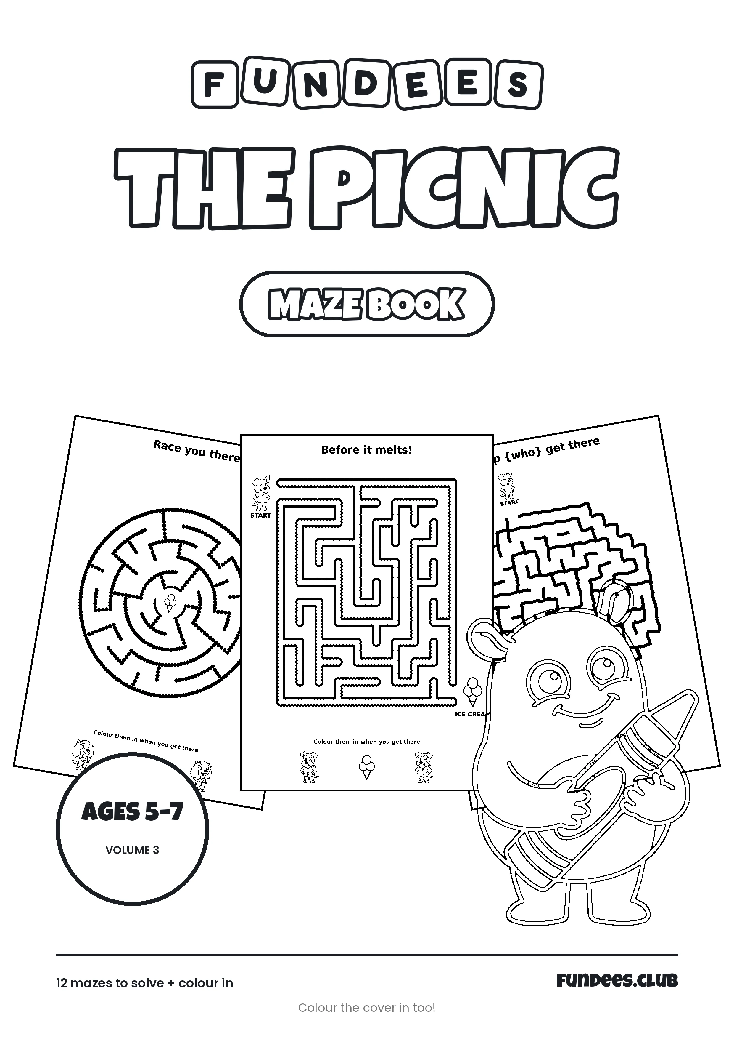 The Picnic coloring book cover, Ages 5–7, volume 3