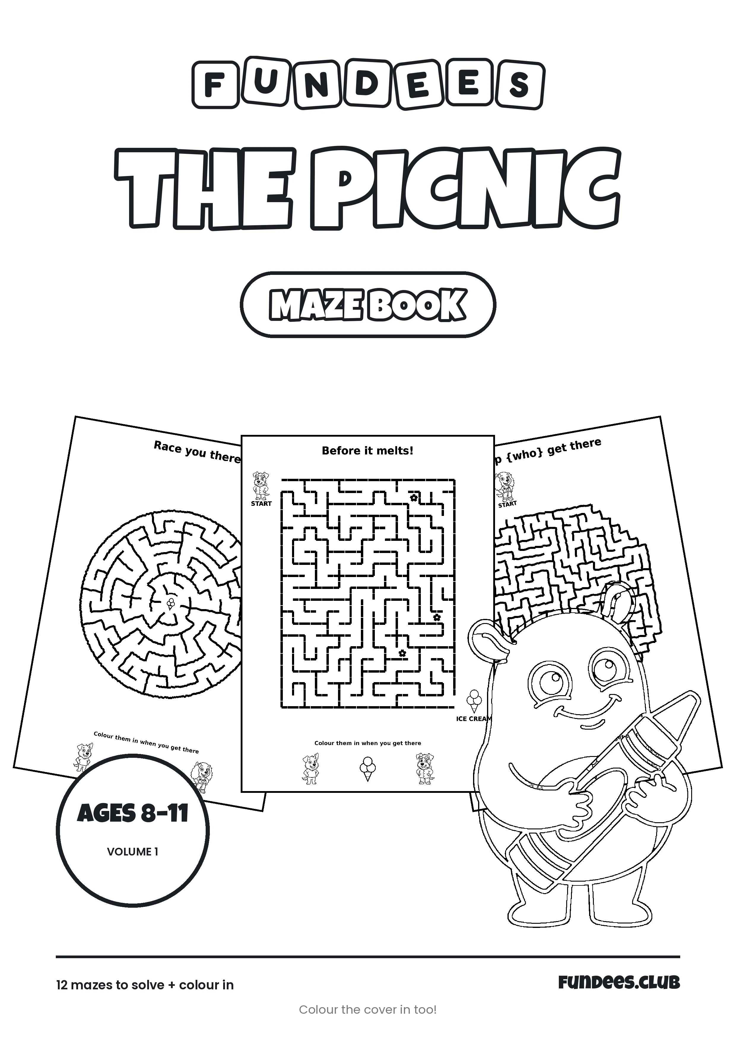 The Picnic coloring book cover, Ages 8–11, volume 1