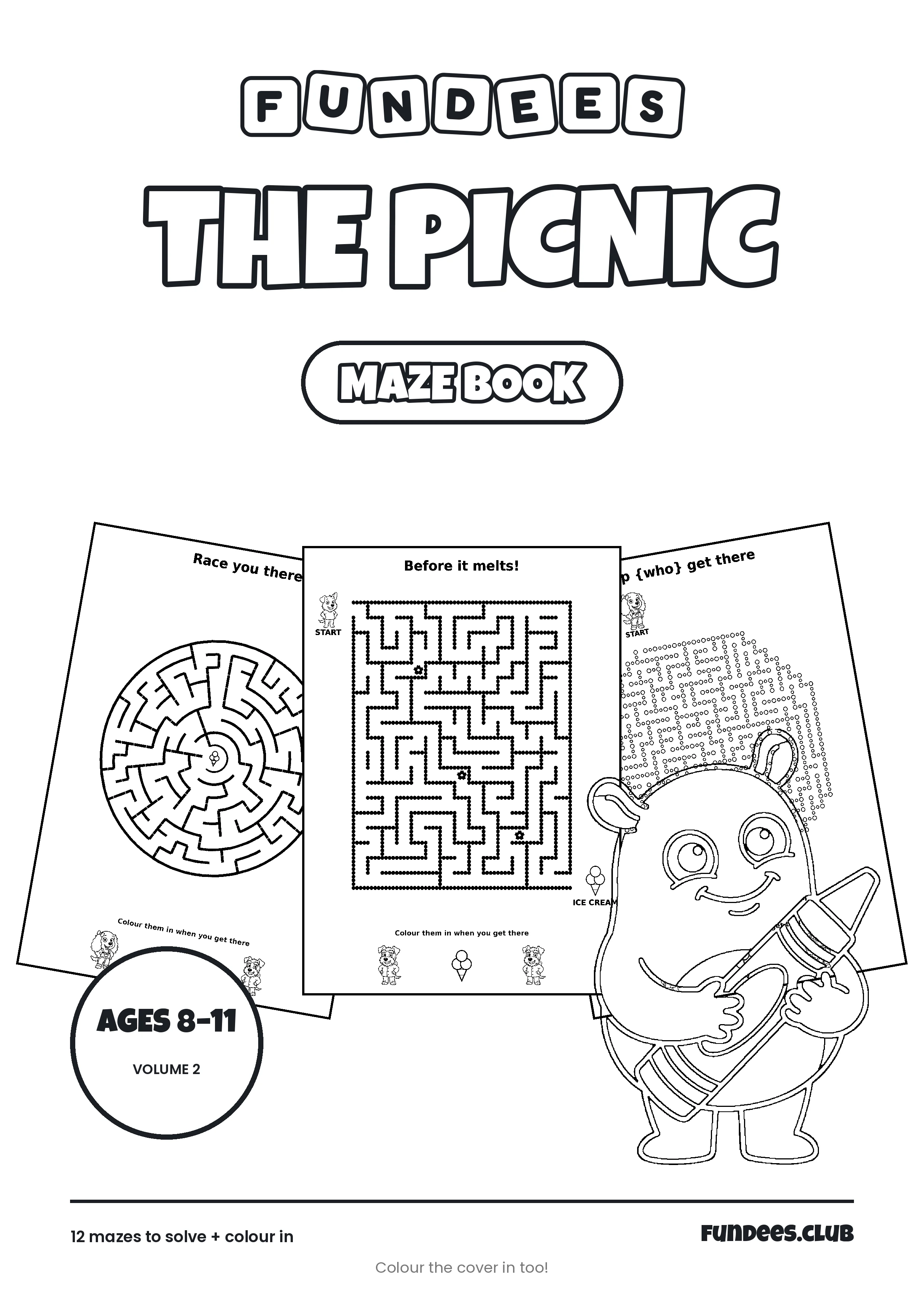 The Picnic coloring book cover, Ages 8–11, volume 2