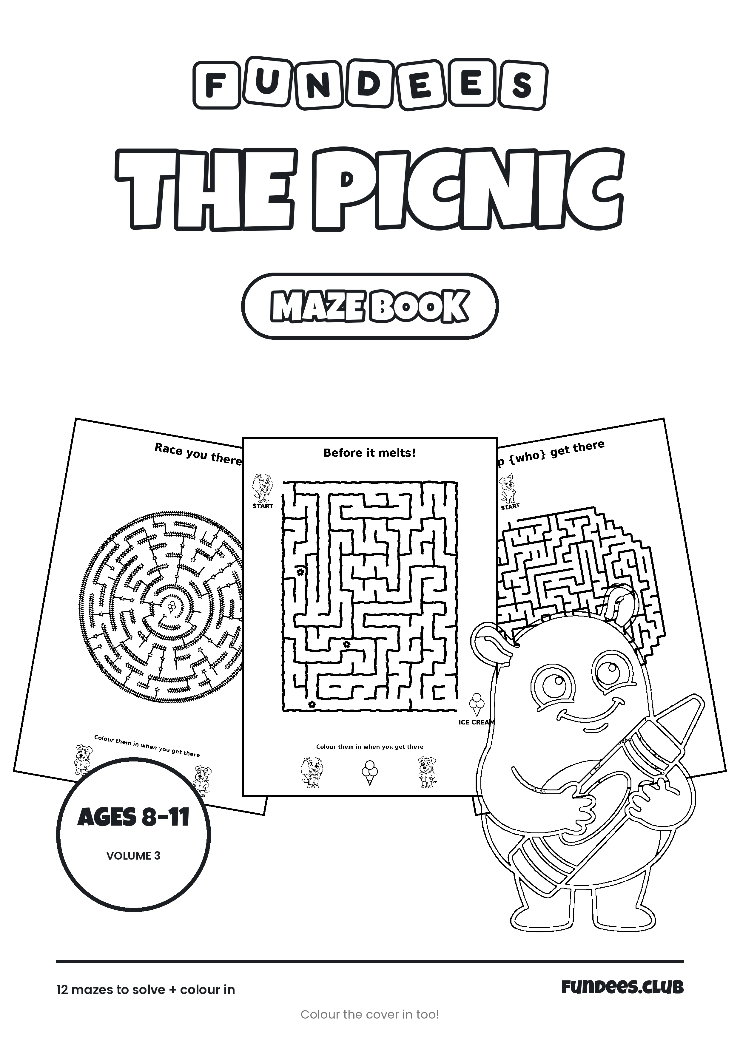 The Picnic coloring book cover, Ages 8–11, volume 3