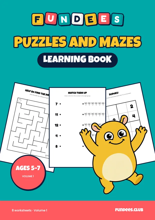 Puzzles and Mazes learning books, Ages 5–7