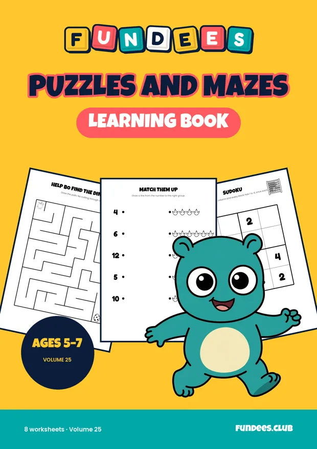 Puzzles and Mazes 25, Ages 5–7