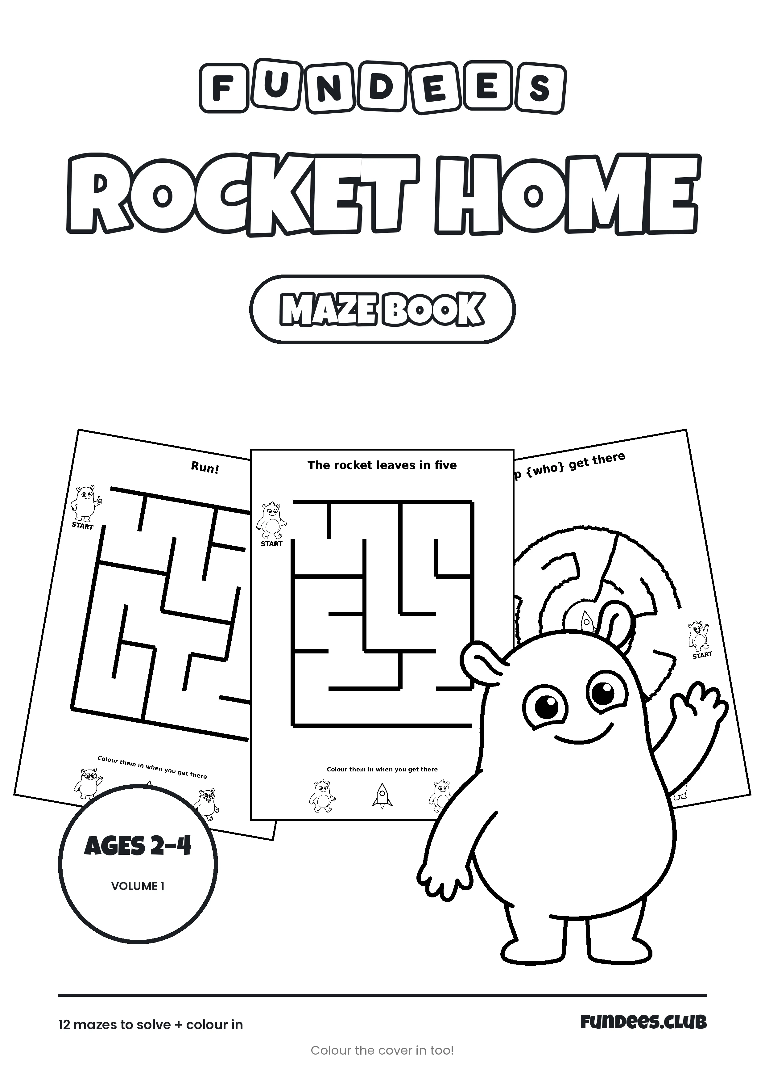 Rocket Home coloring book cover, Ages 2–4, volume 1