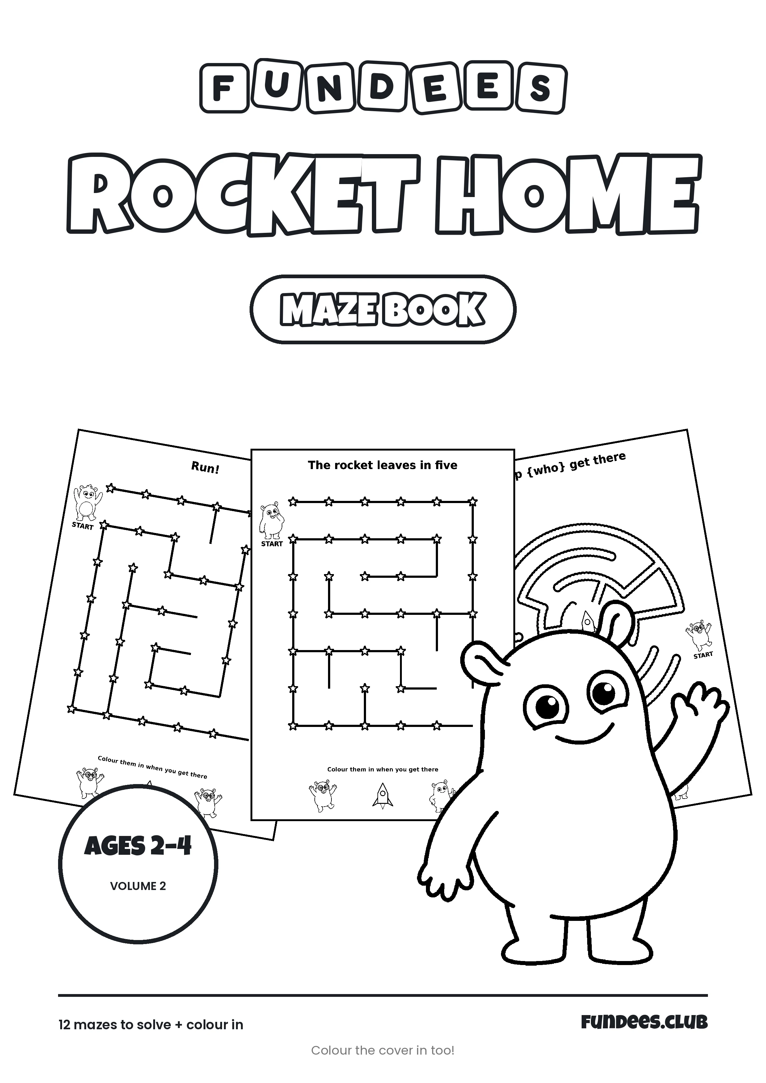 Rocket Home coloring book cover, Ages 2–4, volume 2