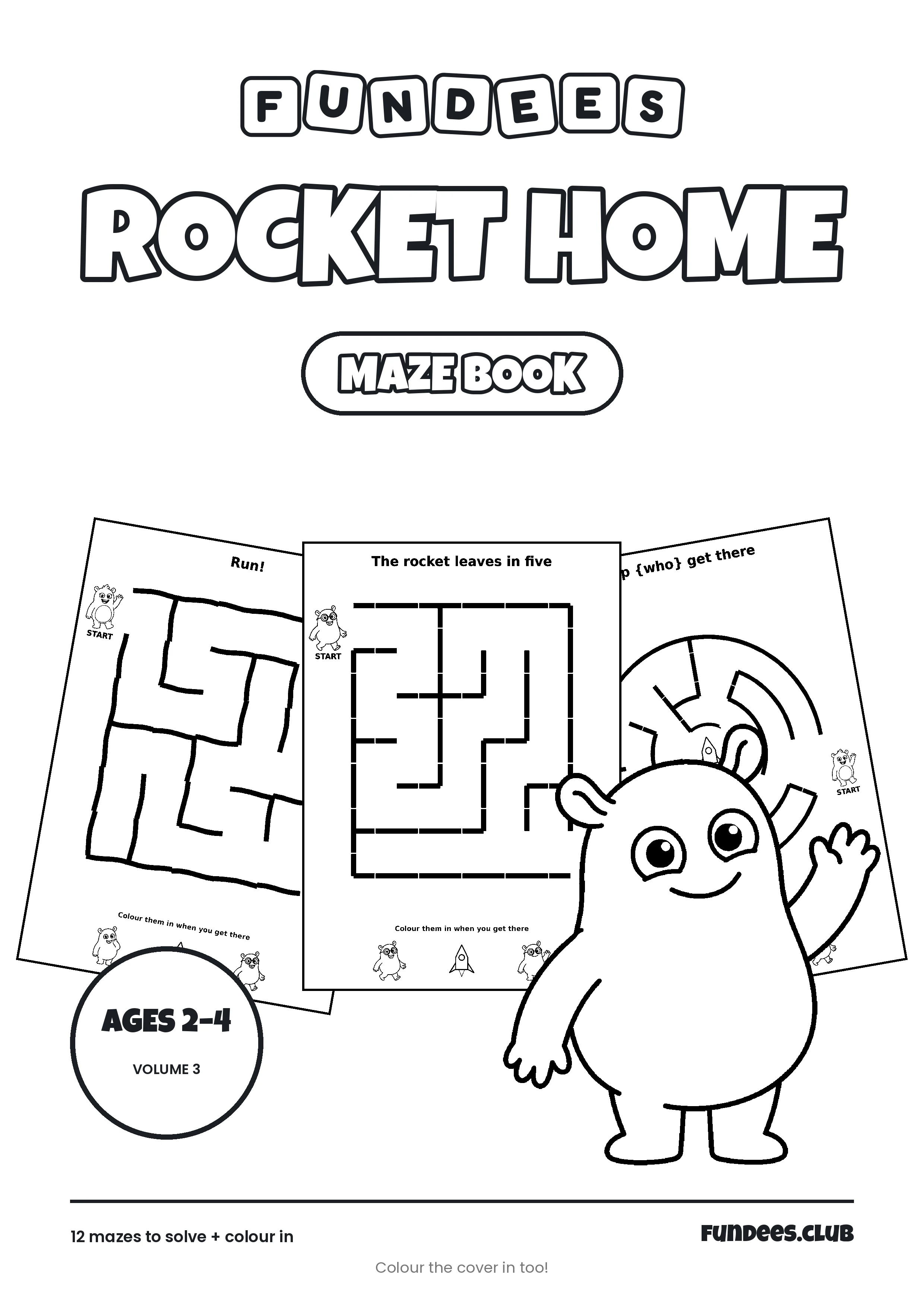 Rocket Home coloring book cover, Ages 2–4, volume 3