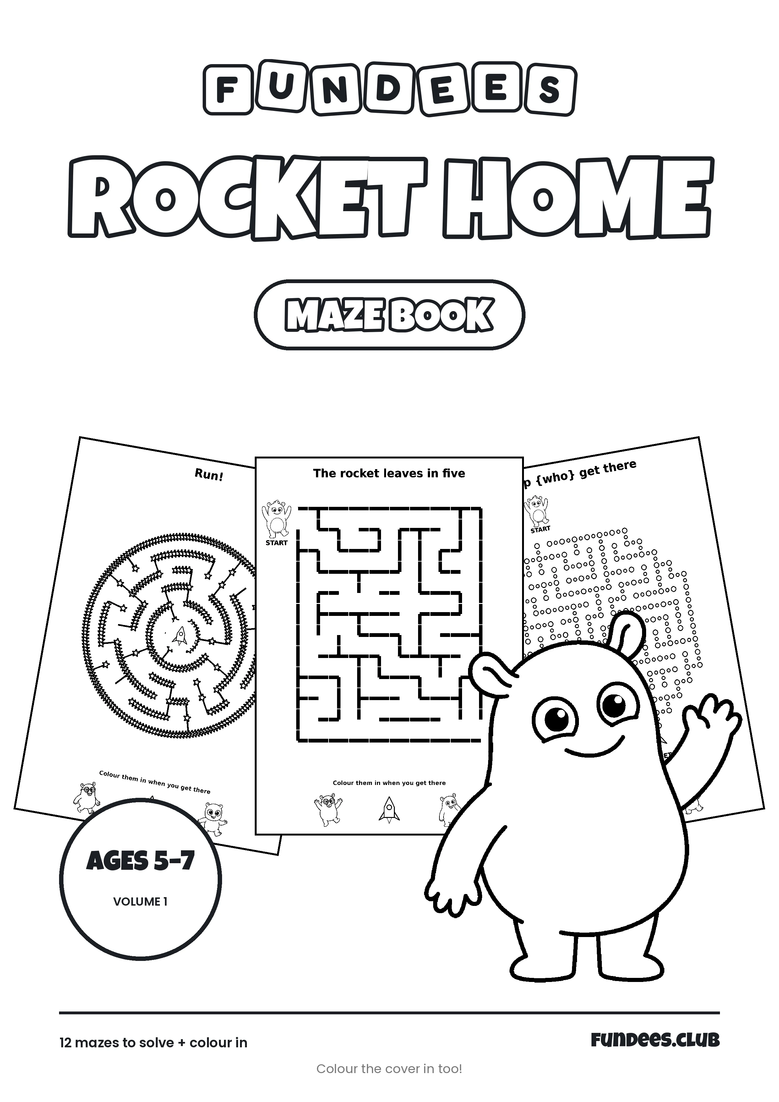 Rocket Home coloring book cover, Ages 5–7, volume 1