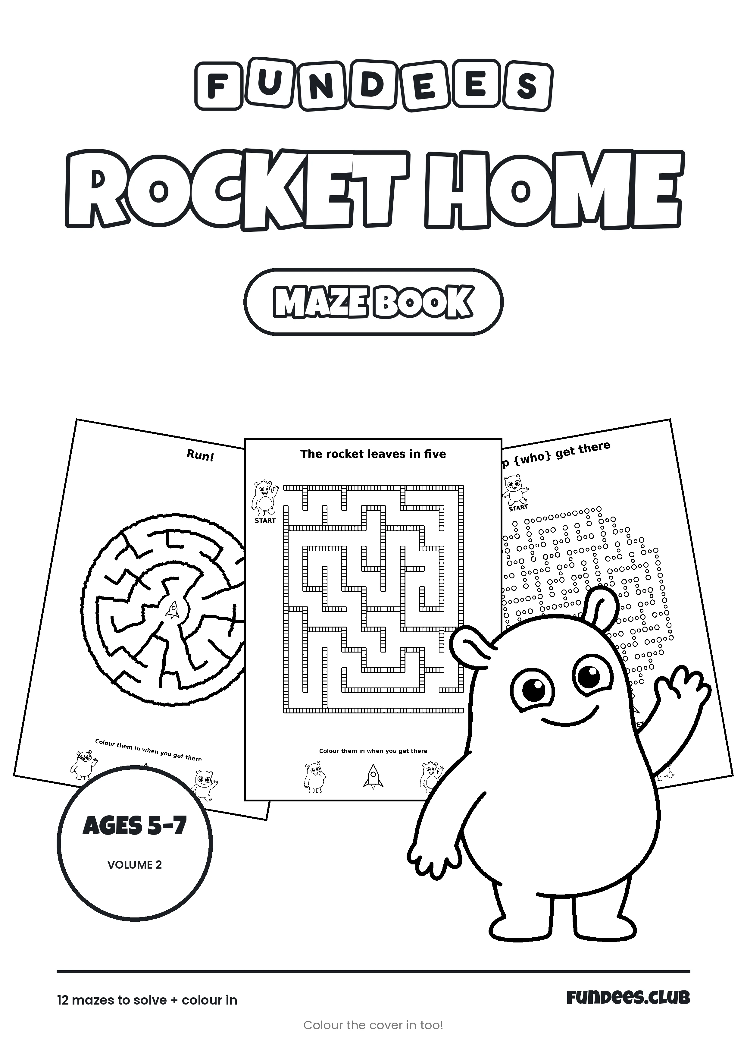 Rocket Home coloring book cover, Ages 5–7, volume 2