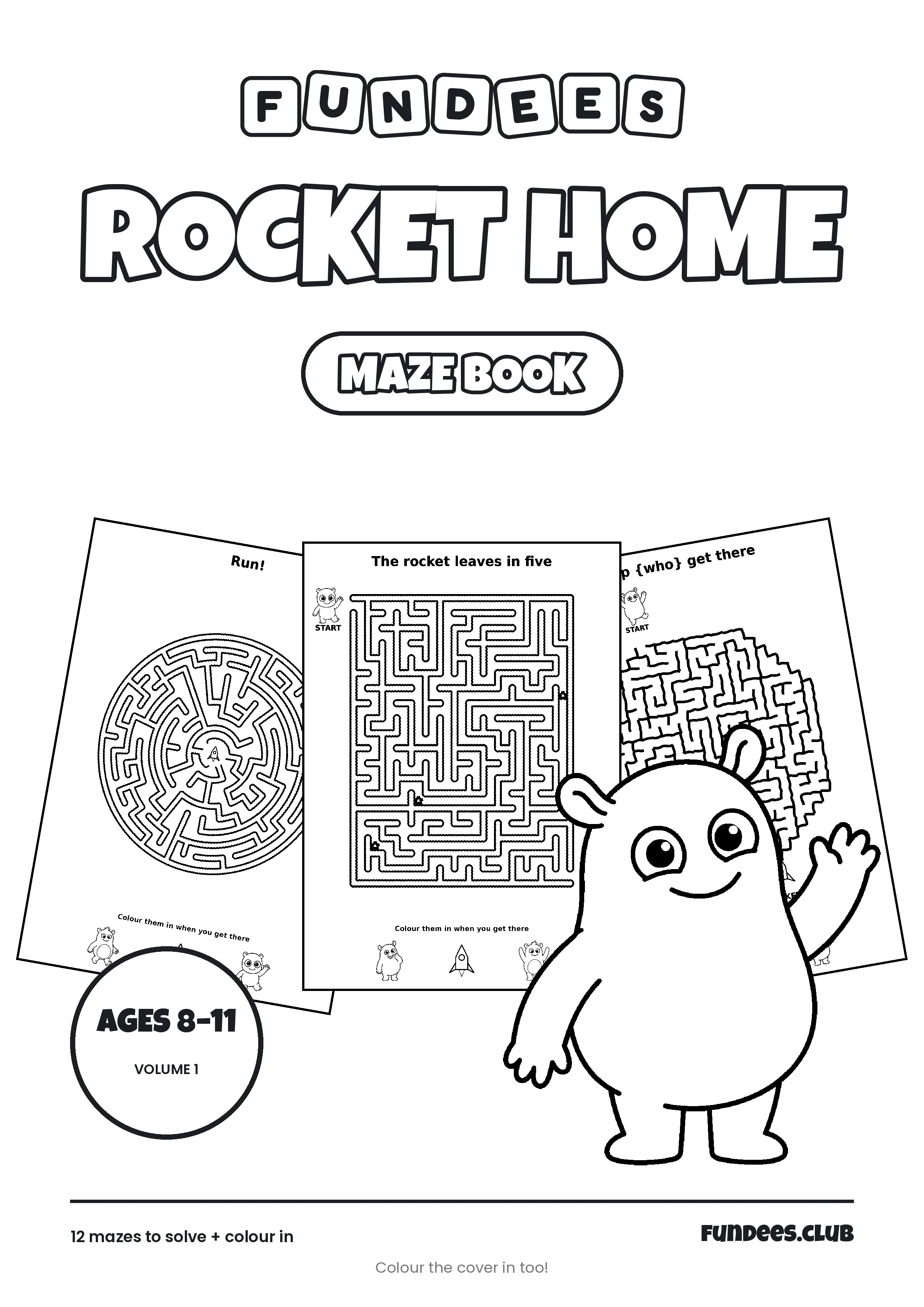 Rocket Home coloring book cover, Ages 8–11, volume 1