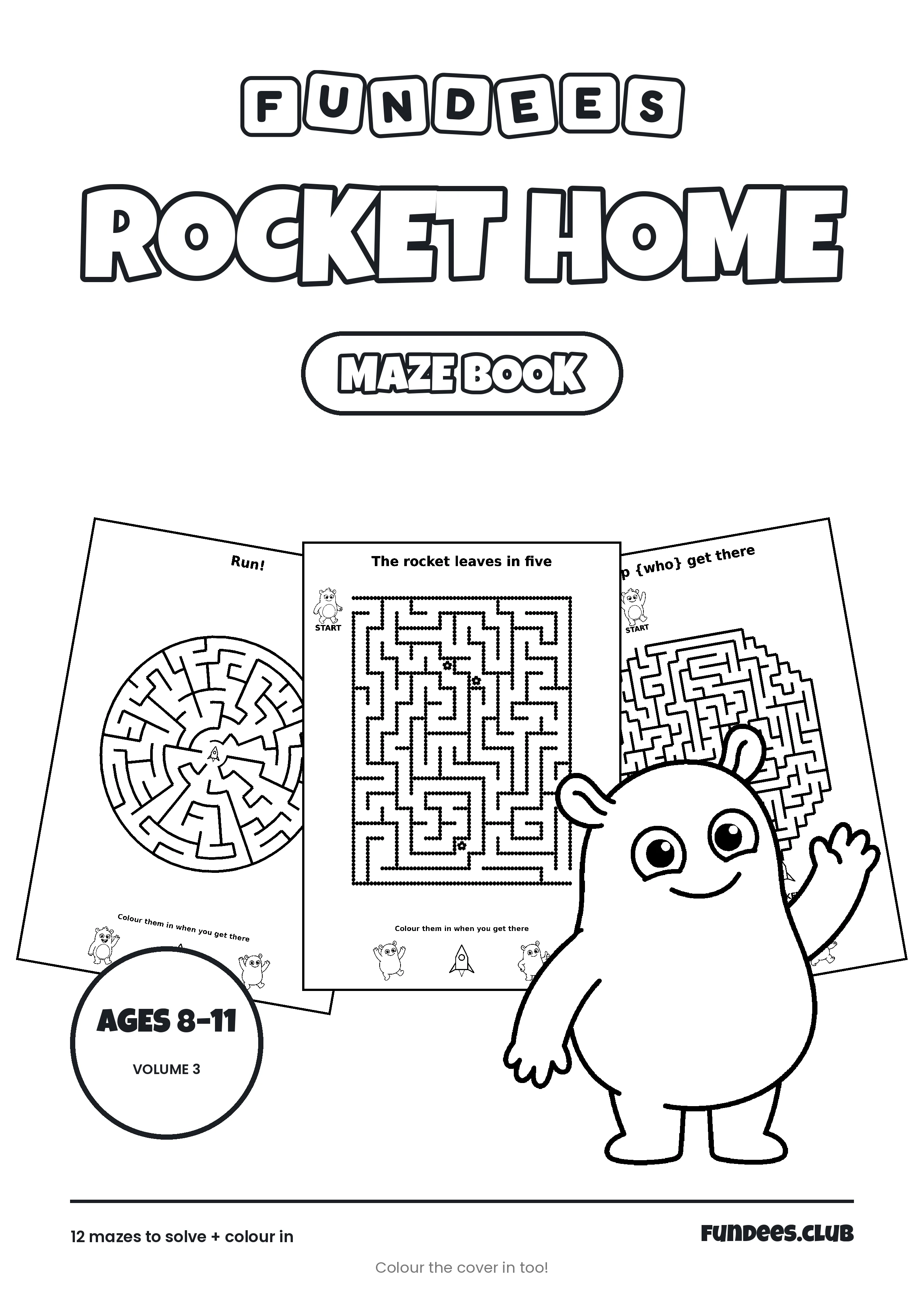 Rocket Home coloring book cover, Ages 8–11, volume 3