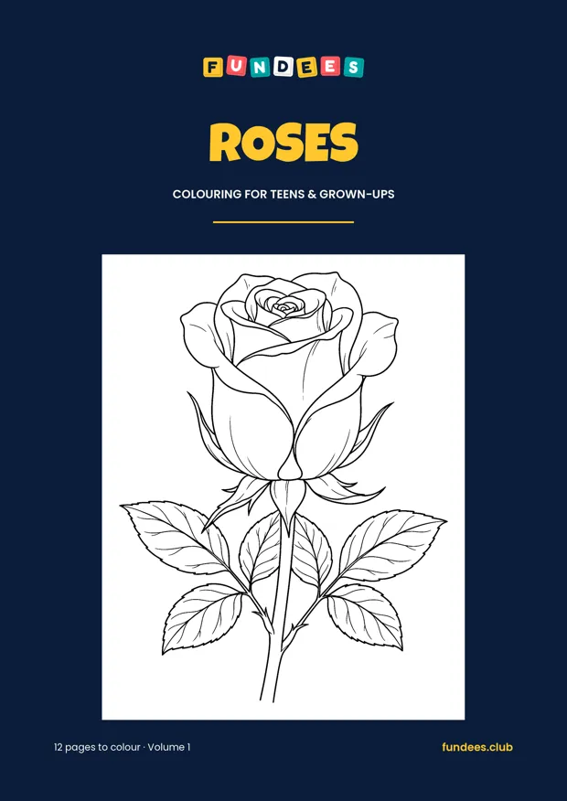 Roses coloring book cover, Teens & grown-ups, volume 1