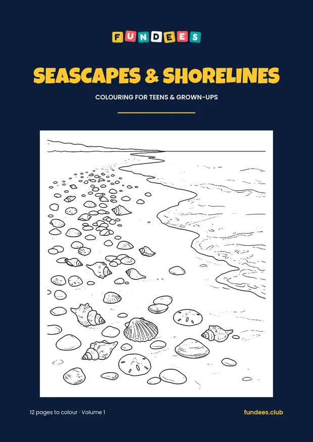 Seascapes & Shorelines coloring book cover, Teens & grown-ups, volume 1