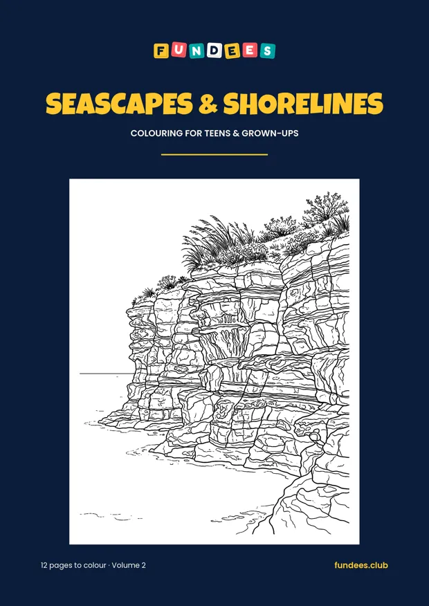 Seascapes & Shorelines coloring book cover, Teens & grown-ups, volume 2