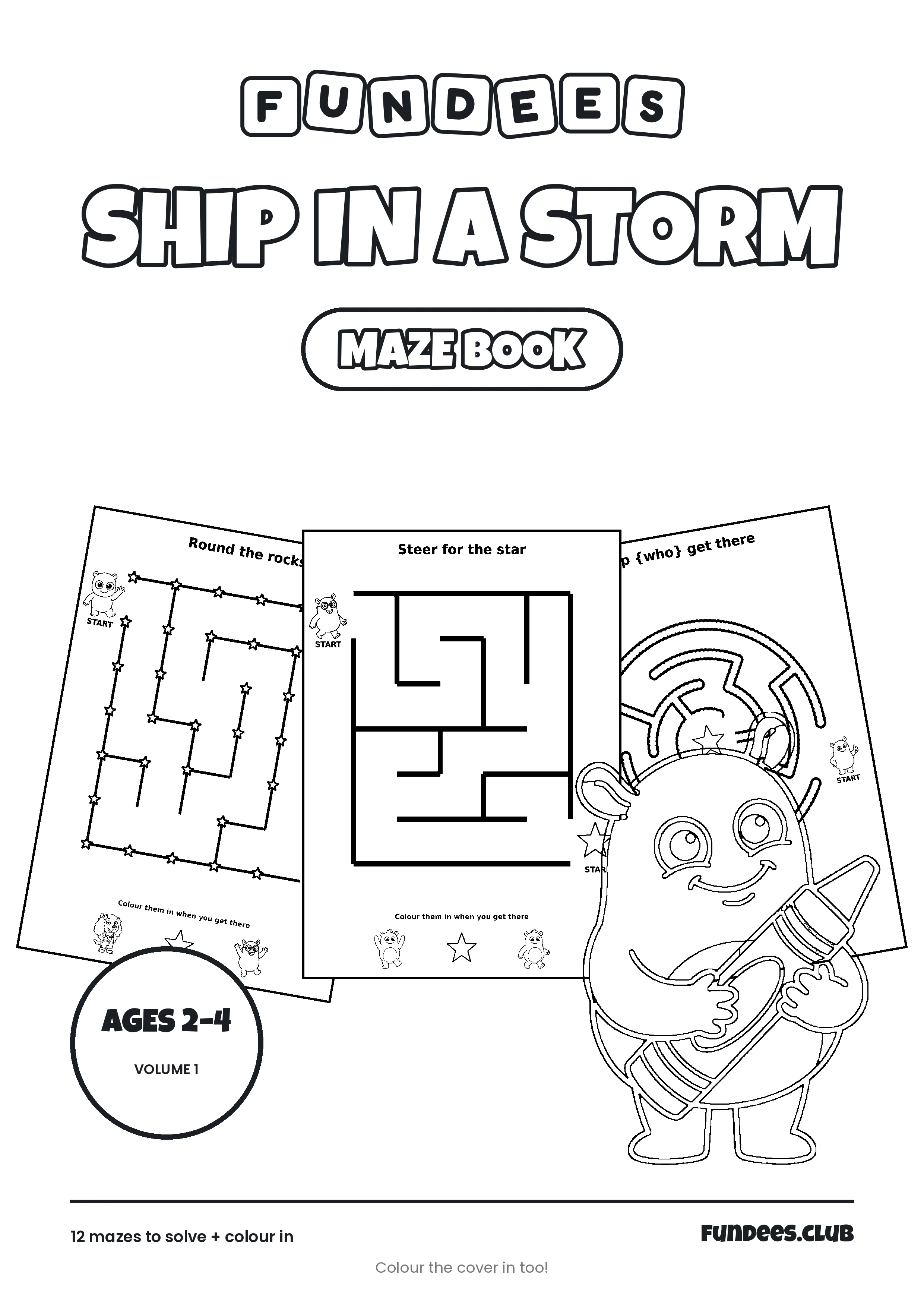 Ship in a Storm coloring book cover, Ages 2–4, volume 1