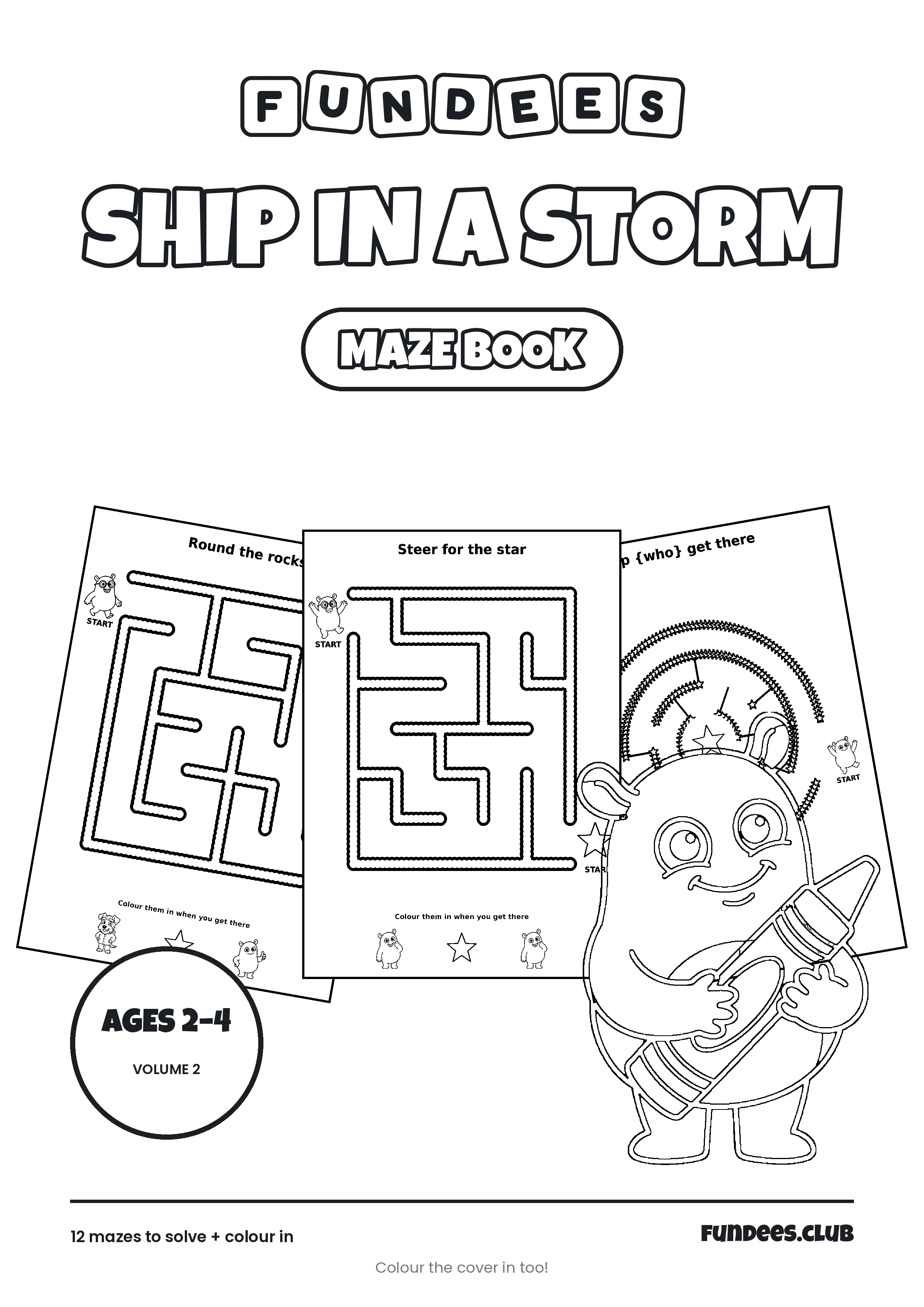 Ship in a Storm coloring book cover, Ages 2–4, volume 2