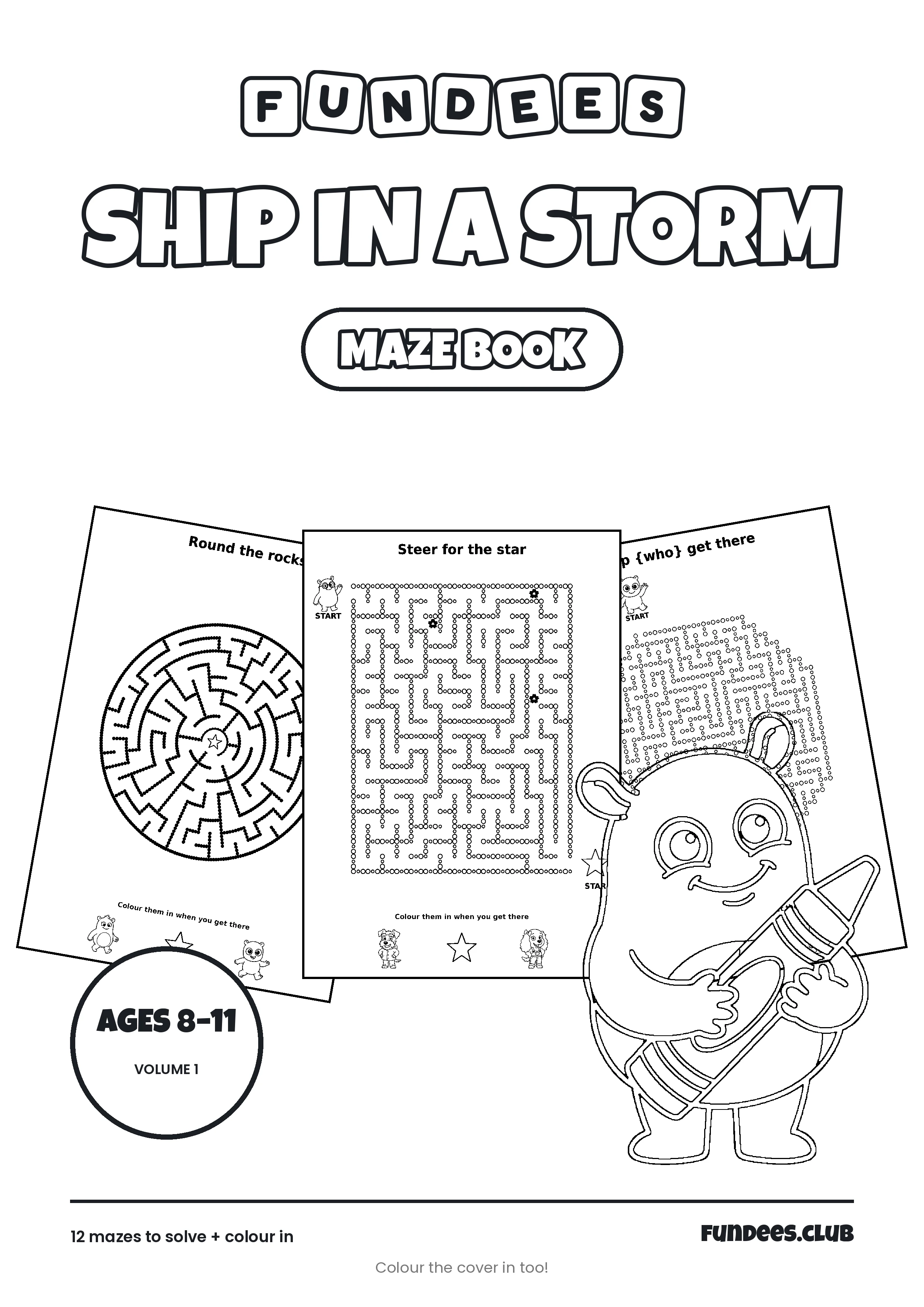 Ship in a Storm coloring book cover, Ages 8–11, volume 1