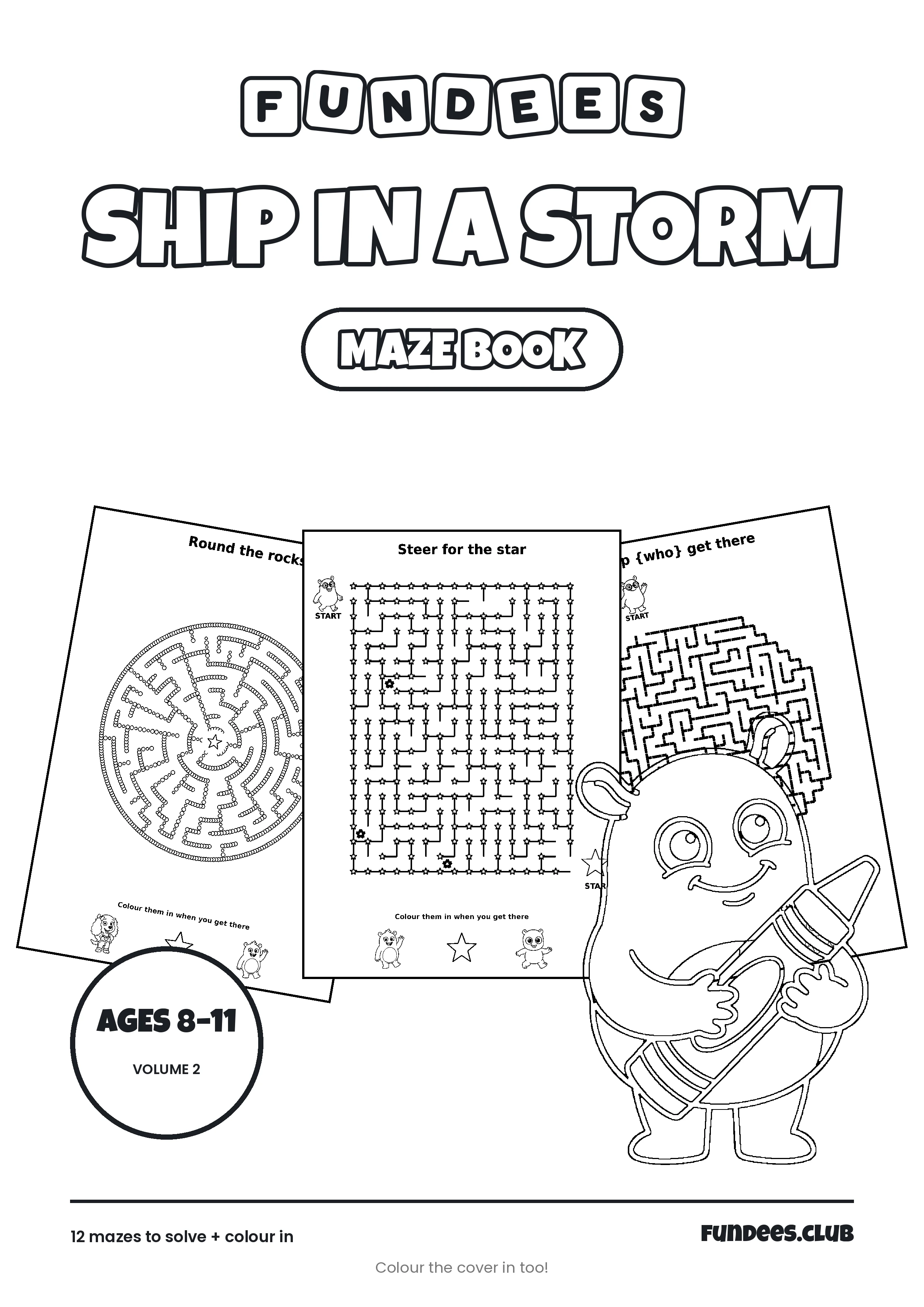 Ship in a Storm coloring book cover, Ages 8–11, volume 2