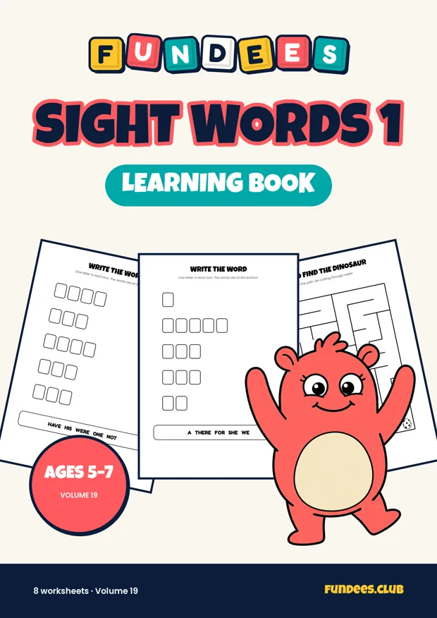 Sight Words 1 19, Ages 5–7