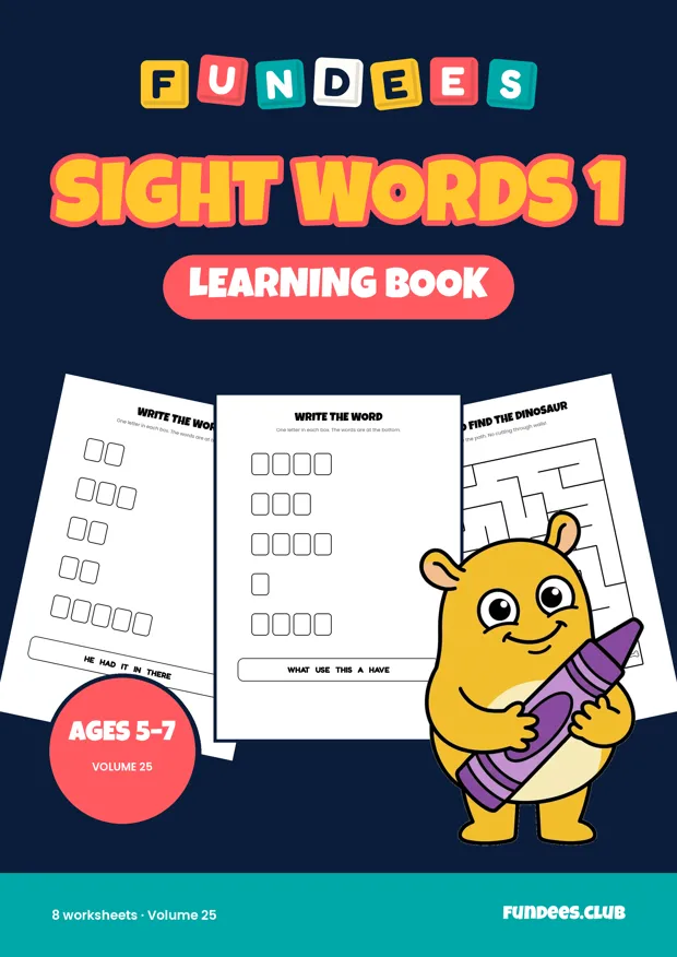 Sight Words 1 25, Ages 5–7