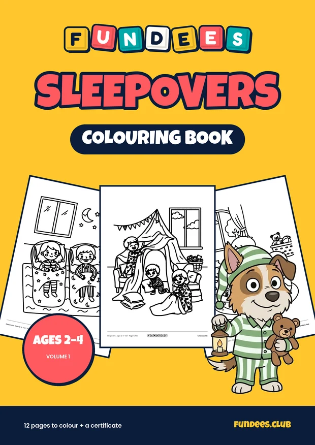 Sleepovers coloring book cover, Ages 2–4, volume 1