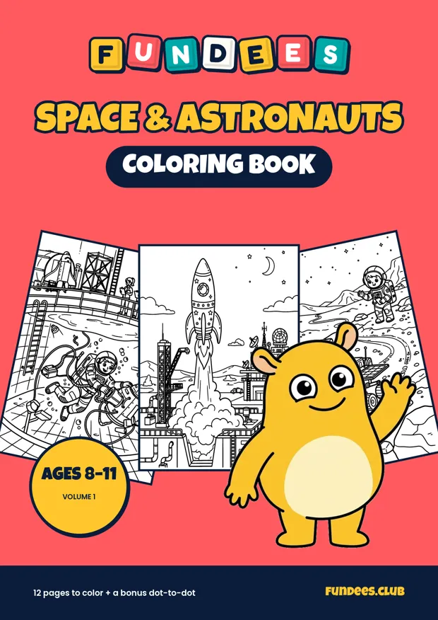 Space & Astronauts coloring book cover, Ages 8–11, volume 1