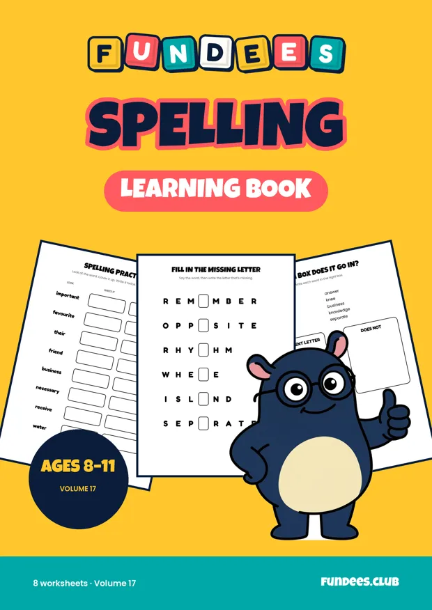Spelling 17, Ages 8–11