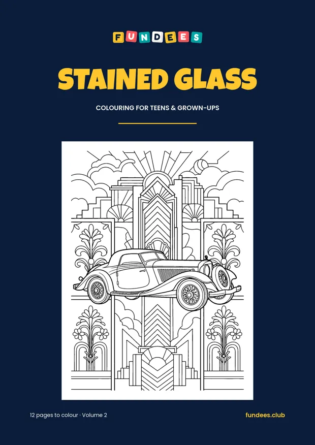 Stained Glass coloring book cover, Teens & grown-ups, volume 2