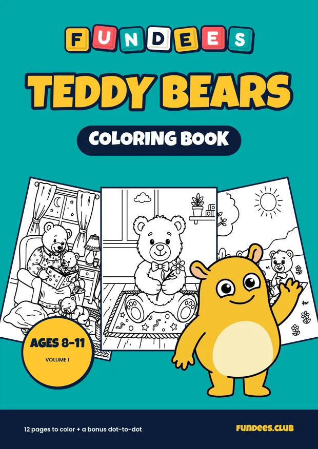 Teddy Bears coloring book cover, Ages 8–11, volume 1