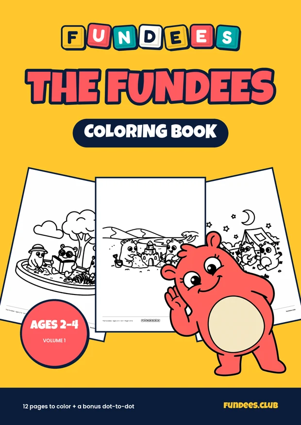 The Fundees coloring book cover, Ages 2–4, volume 1