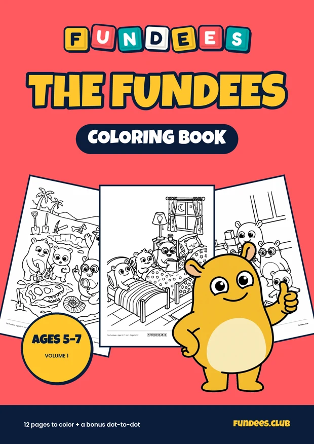 The Fundees coloring book cover, Ages 5–7, volume 1