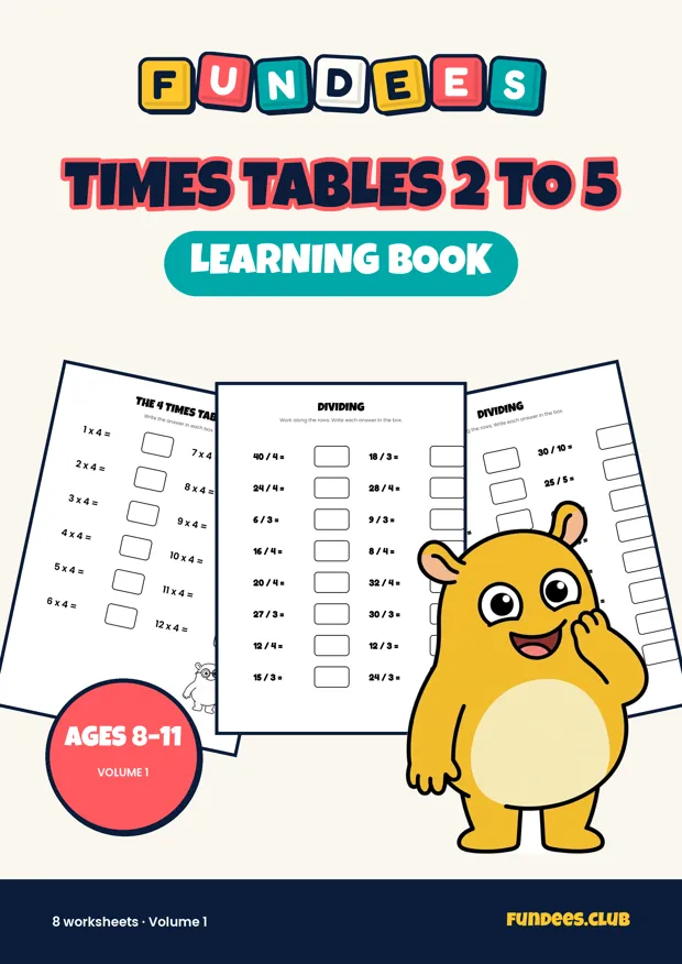 Times Tables 2 to 5 learning books, Ages 8–11