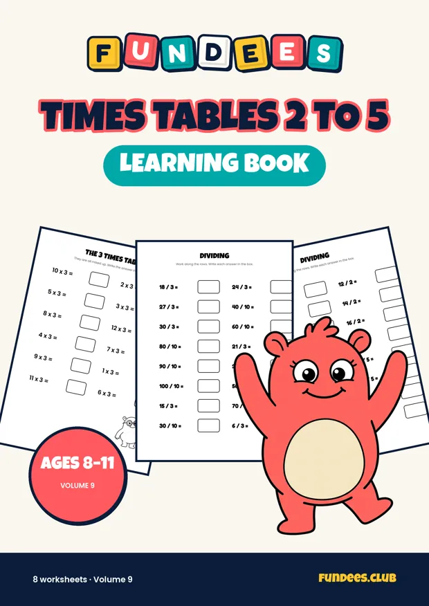 Times Tables 2 to 5 9, Ages 8–11