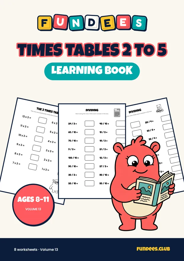 Times Tables 2 to 5 13, Ages 8–11